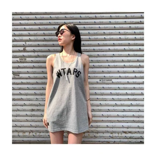 A Bathing Ape WTAPS Arch Logo Tank Top in White, Gray, Navy, and Army Green Vest Top - 11