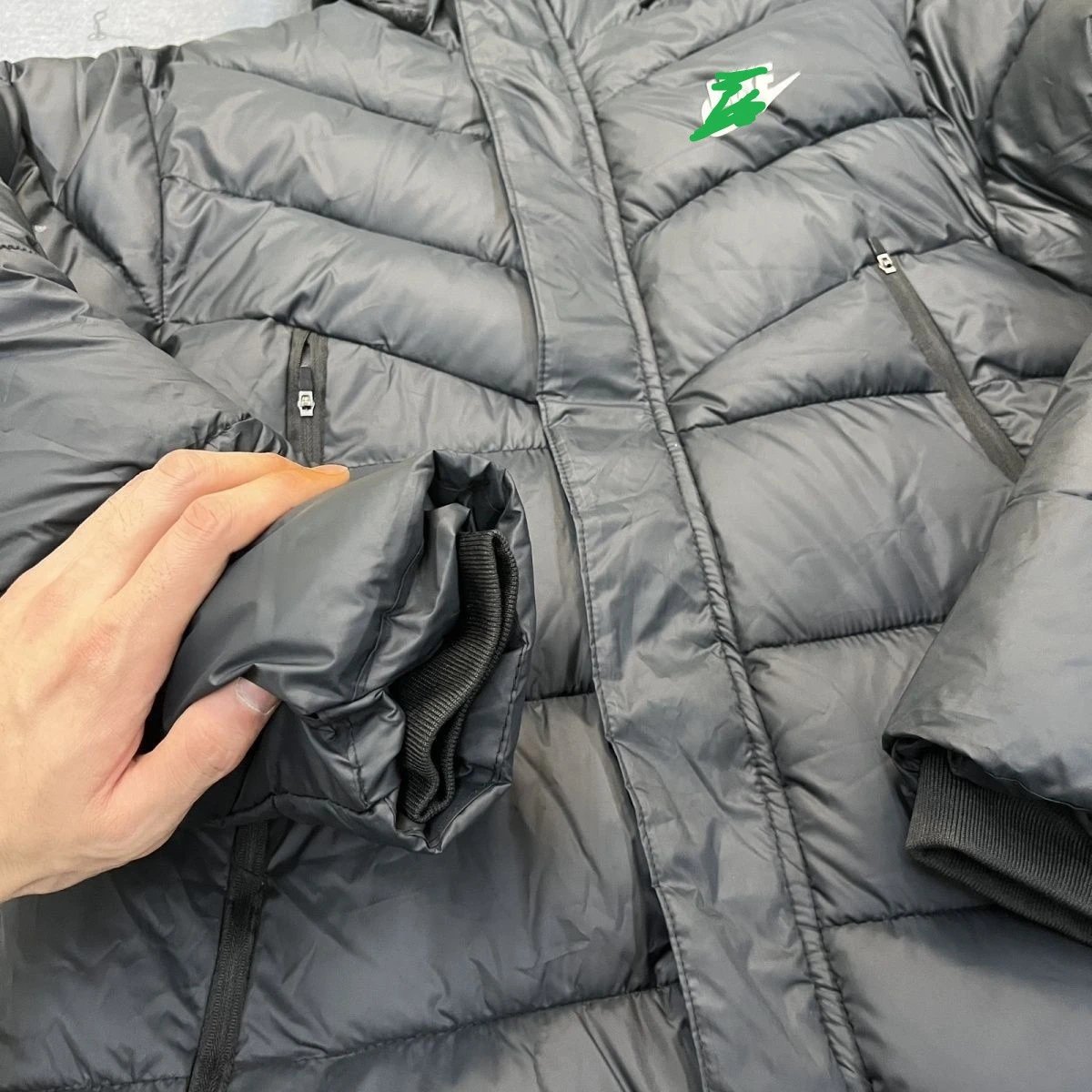 Nike Long Puffer Coat Black Down Jacket - 7