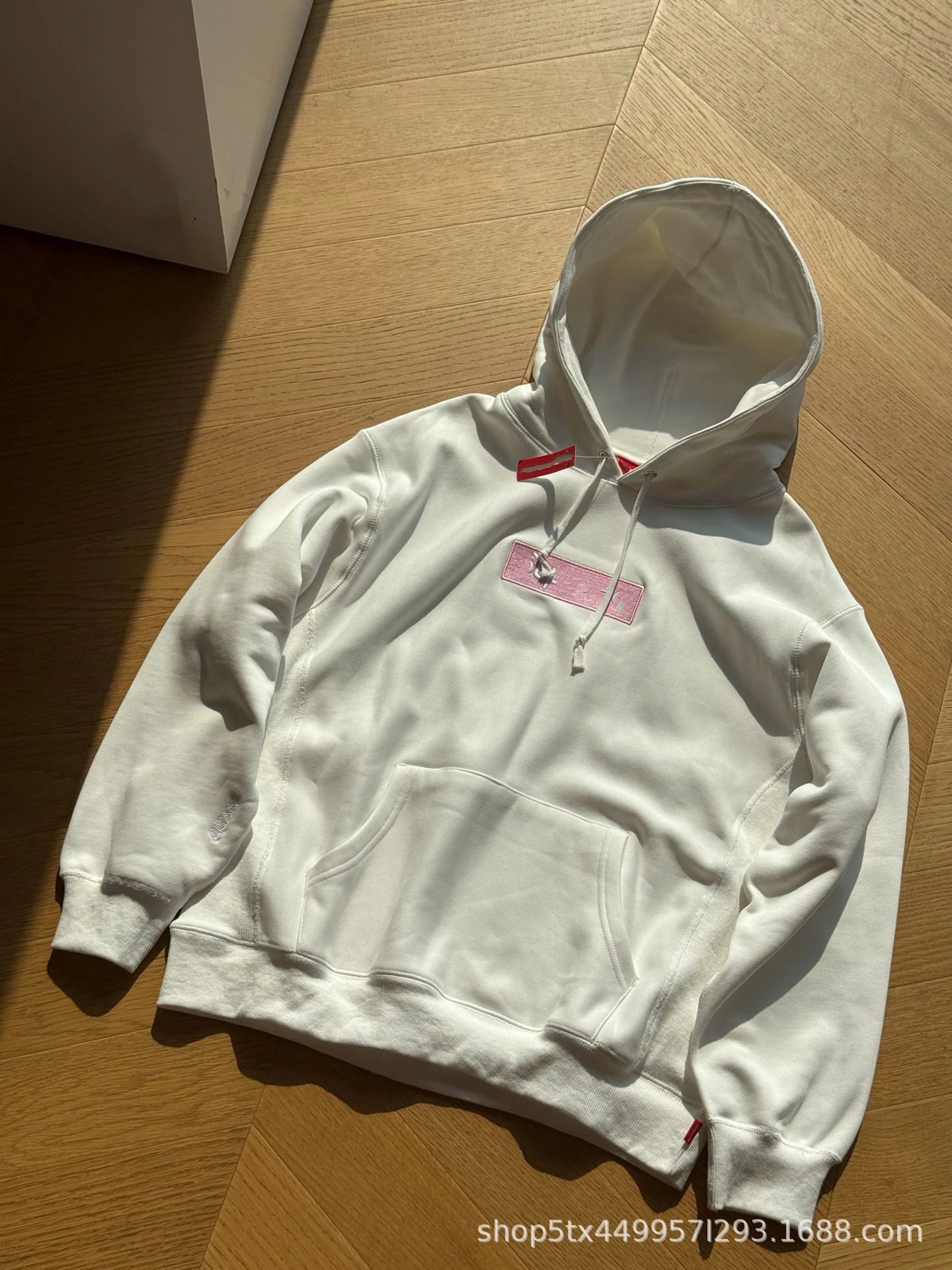Supreme Box Logo Hoodie White with Pink Label
