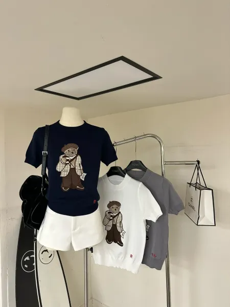 Ralph Lauren Polo Bear Knit Short-Sleeve Sweater Navy - 9