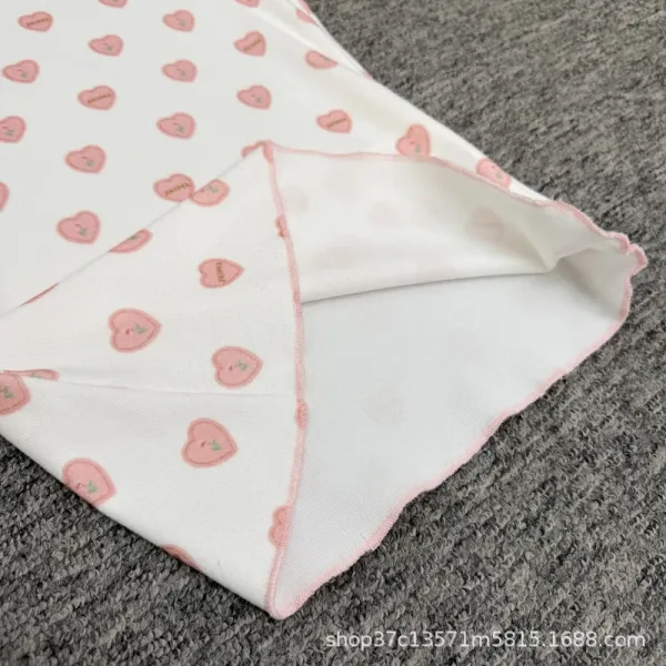 Design Heart Print Sleeveless A-Line Dress White Pink - 16