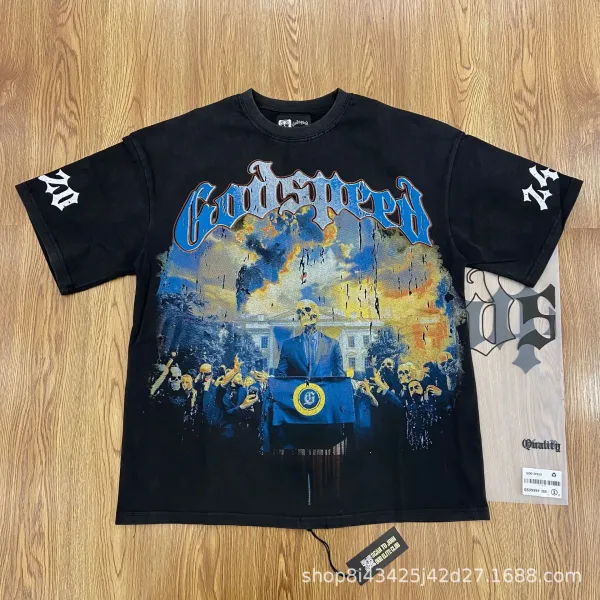 Godspeed Hollywood Fire Print Cream T-Shirt - 12