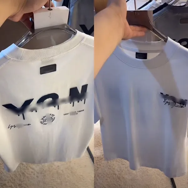 Design Y / Project x Yohji Yamamoto Dripping Logo Gray Washed T-Shirt T-Shirts - 4