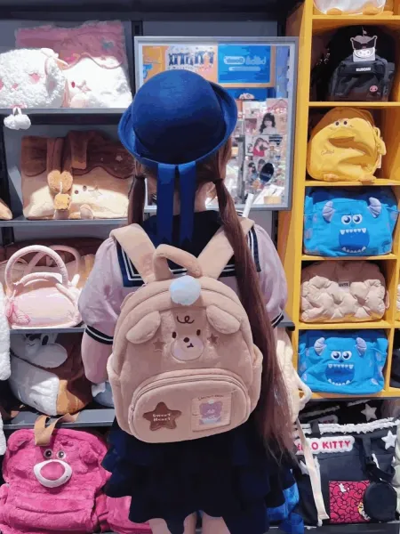 Design Dessert Bear Plush Mini Backpack Beige Mini Backpack - 5