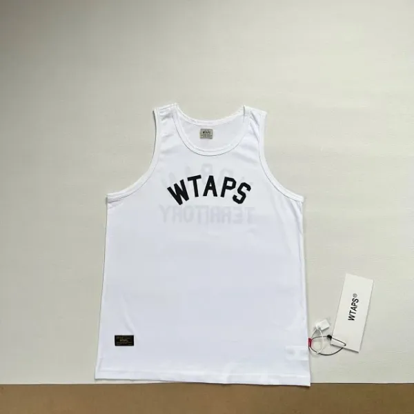 A Bathing Ape WTAPS Arch Logo Tank Top in White, Gray, Navy, and Army Green Vest Top - 21
