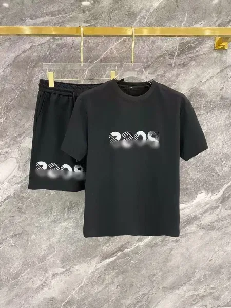 Hugo Boss Logo Print Black T-Shirt and Shorts Set - 1