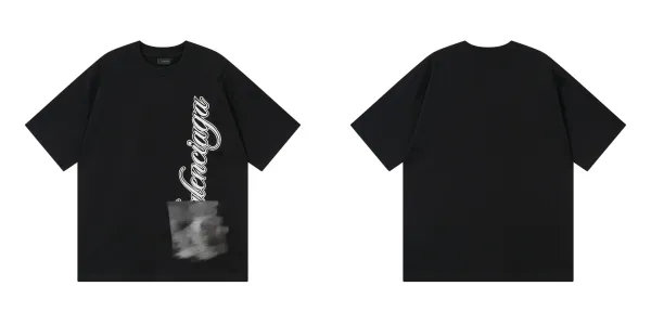 Balenciaga Logo Print Oversized T-Shirt Black - 1