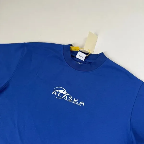 Design Alaska 'The Last Frontier' Graphic T-Shirt Blue T-Shirts - 10