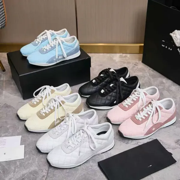 Chanel Tennis Classic Quilted Beige and Tan Sneakers - 3
