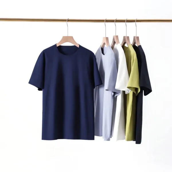 Design Basic Crew Neck T-Shirt Dusty Blue - 2