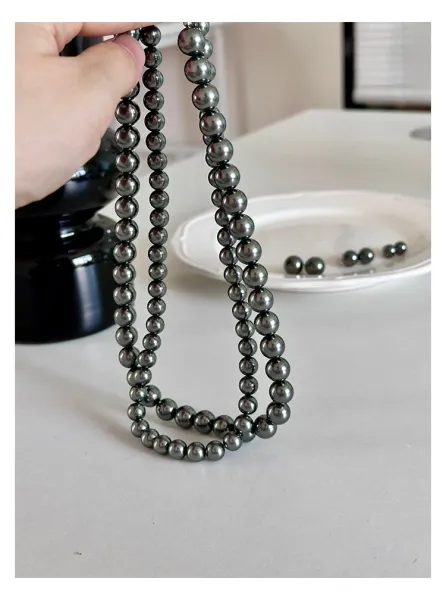 Design Black Pearl Bead Necklace Jewelry - 13
