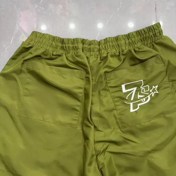 Design Triple Sevens Logo Print Nylon Shorts Gray Shorts - 24