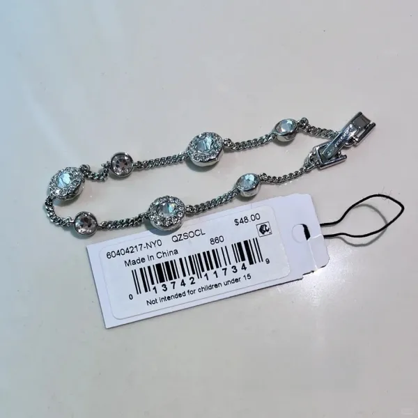 Givenchy Crystal-Embellished Chain Bracelet Silver Jewelry - 11