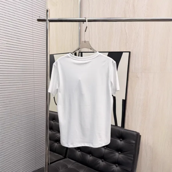 Saint Laurent Monogram Embroidered White T-Shirt - 3