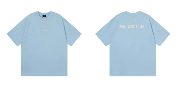 Design Enciaga Minimalist Logo T-Shirt Light Blue T-Shirts - 1