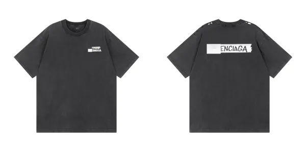 Design Enciaga Washed Black Oversized T-Shirt T-Shirts - 1