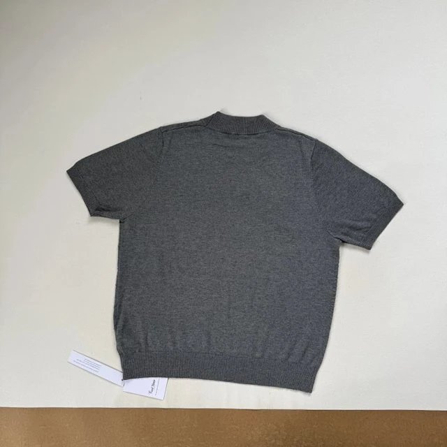 Design Short-Sleeve Turtleneck Sweater Gray - 20