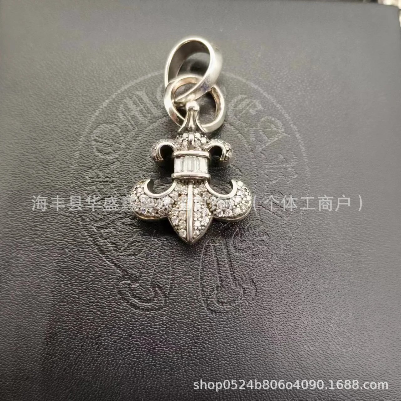 Retro Full Diamond Anchor Pendant