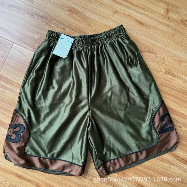 Design Basketball Shorts Light Blue with Navy and Red Numbering - 11
