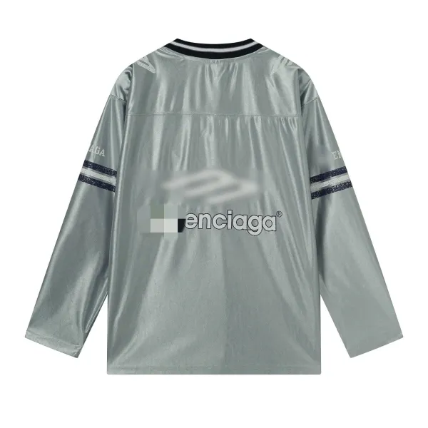 Design Enciaga V-Neck Metallic Football Jersey Silver Jersey - 8