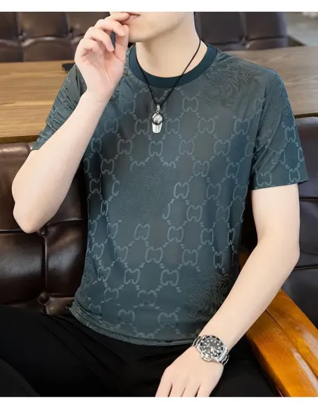 Gucci GG Monogram Print Dark Green T-Shirt - 11