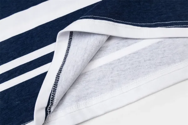 Design Striped Graphic Tee Navy and White T-Shirt - 15