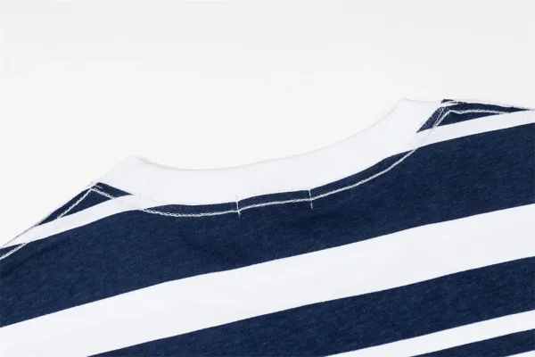 Design Striped Graphic Tee Navy and White T-Shirt - 16