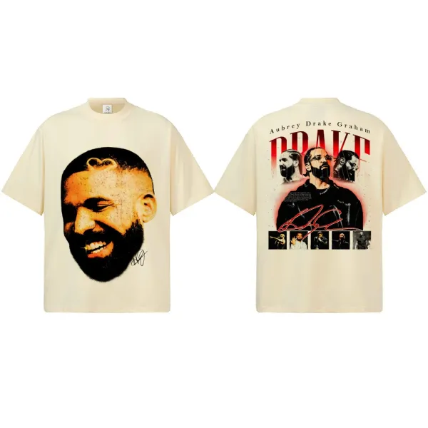 Design Drake x OVO Drake Portrait Graphic Beige T-Shirt T-Shirts - 1