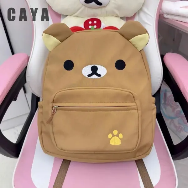 Design Panda Print Backpack White Casual Backpack Mini Backpack - 3