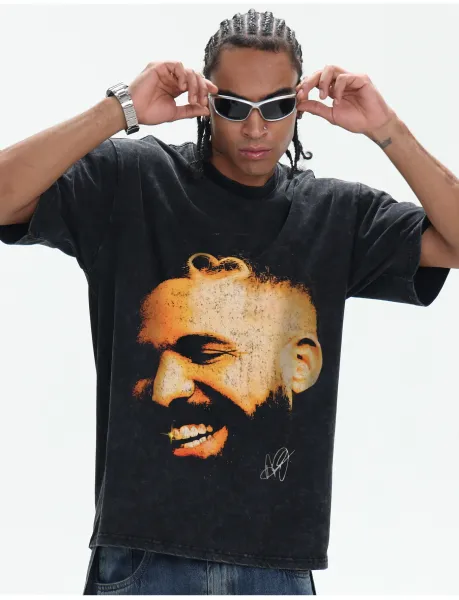 Drake OVO x Design Drake Portrait Graphic T-Shirt White - 22