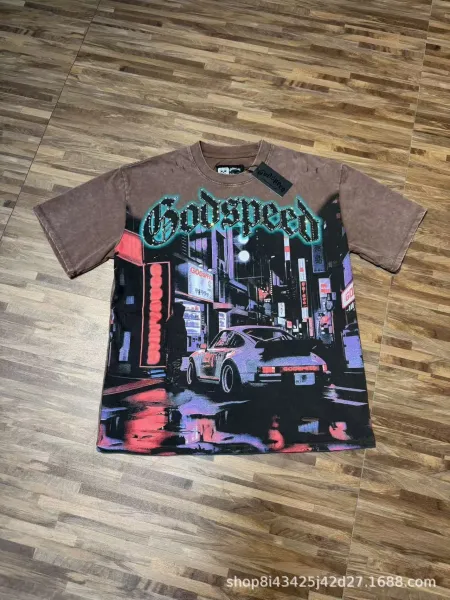 Godspeed City Nights Graphic T-Shirt Brown - 1