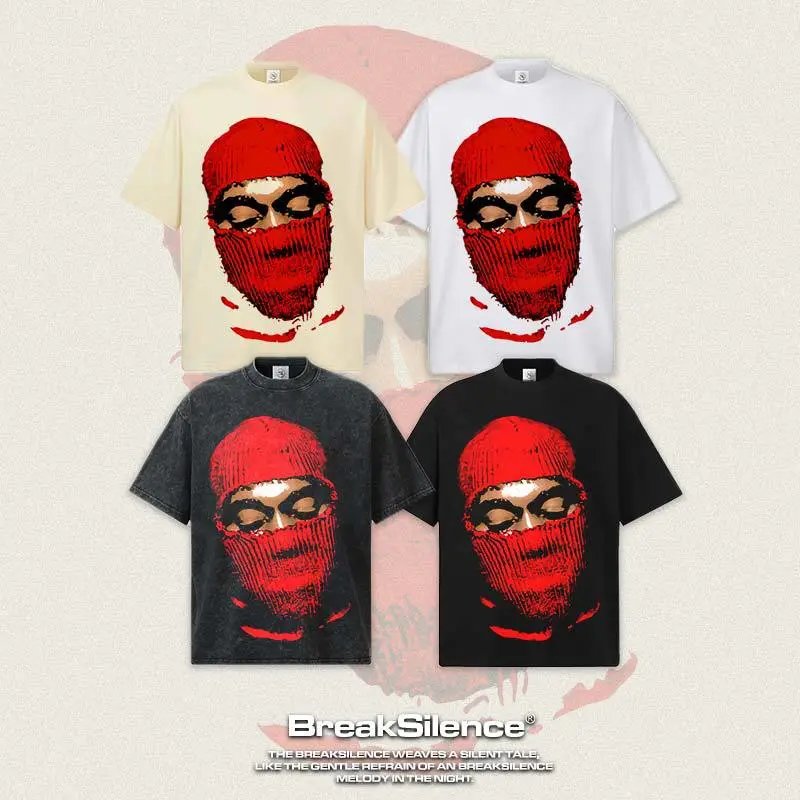 BreakSilence 300G Drop Shoulder Plain Short Sleeve T-Shirt