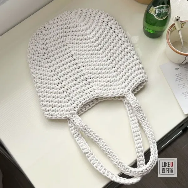 Design Handcrafted Crochet Tote Bag Green Tote Bag - 23