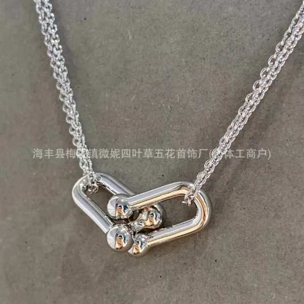 Design T-Bar Link Pendant Necklace Gold Jewelry - 10