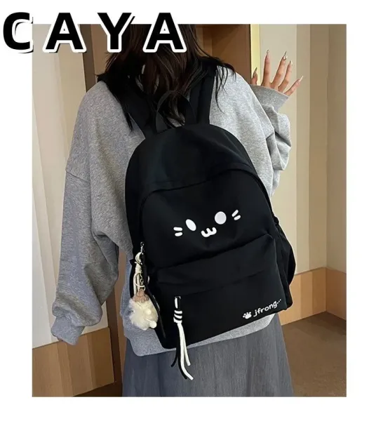 Design CAYA Cat Face Black Casual Backpack - 10