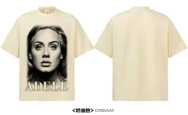 Design Adele Portrait Graphic White T-Shirt T-Shirts - 14