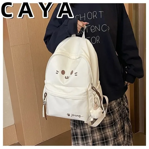 Design CAYA Cat Face Black Casual Backpack - 23