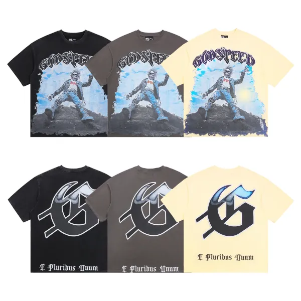 Godspeed Hollywood Fire Print Cream T-Shirt - 26