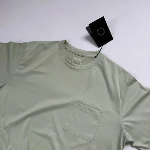 Design Yamatomichi Mountain and Road Pocket T-Shirt in Sage Green, Sky Blue, Charcoal Gray T-Shirts - 15