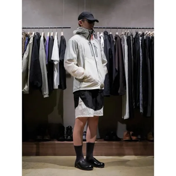 Design ROA x And Wander Lightweight Hooded Windbreaker Beige Outerwear - 16