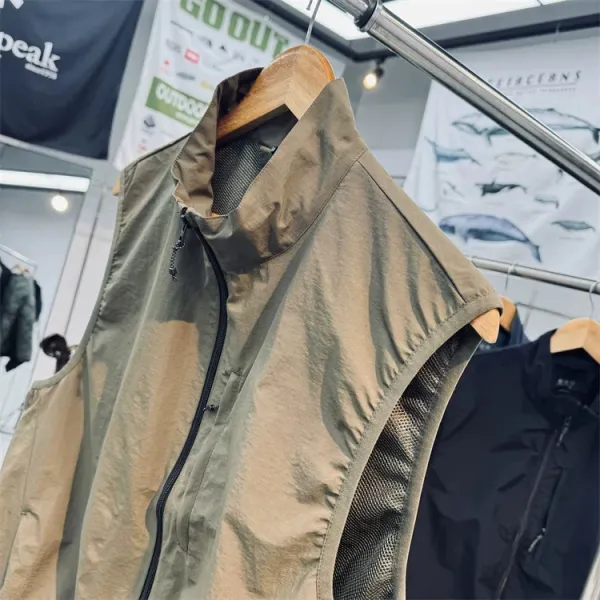 Design Cetaceans Outdoor Vest Khaki Vest Outerwear.vest - 9