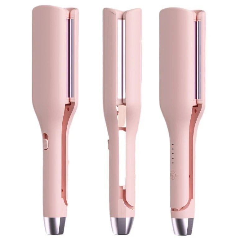 Ceramic Hair Straightener Pink White Beige Portable Styler