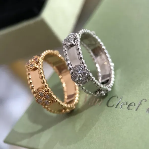 Design Beaded Pavé Band Ring Silver - 15