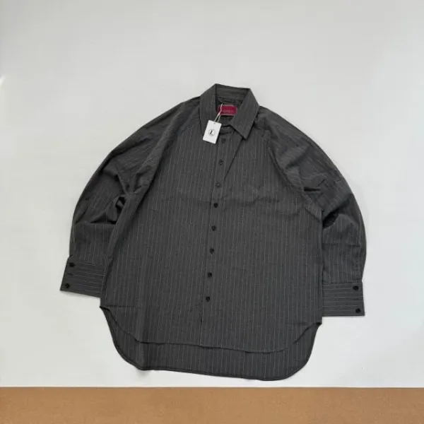 Needles Kimono Jacket Gray Pinstripe with White Rope Motif Outerwear - 19