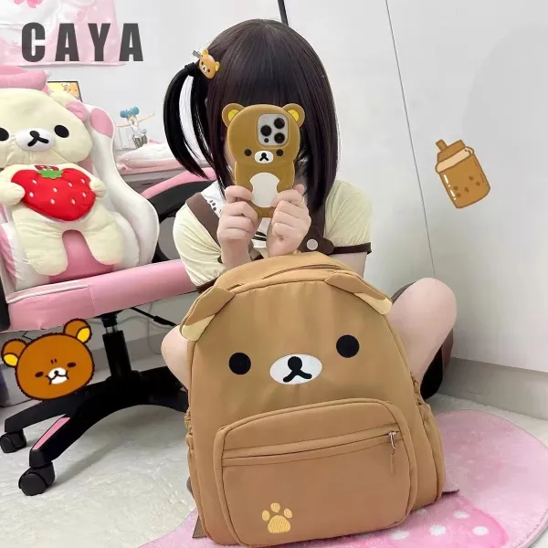 Design Panda Print Backpack White Casual Backpack Mini Backpack - 4