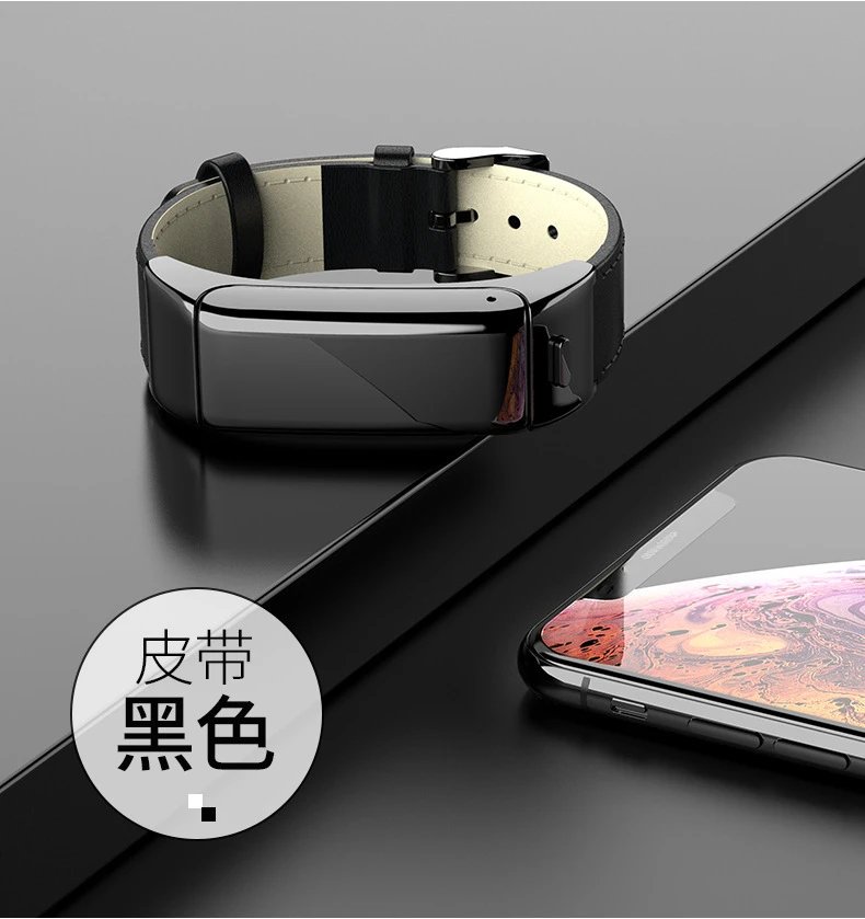 Design Smart Fitness Band Gold Pink Leather Strap Smartwatch - 15