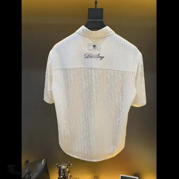Dior Oblique Pattern Knit Shirt White - 4