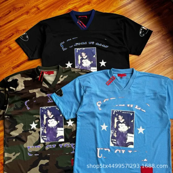 Design Custom Photo Print Mesh Jersey Black Camo Blue - 5