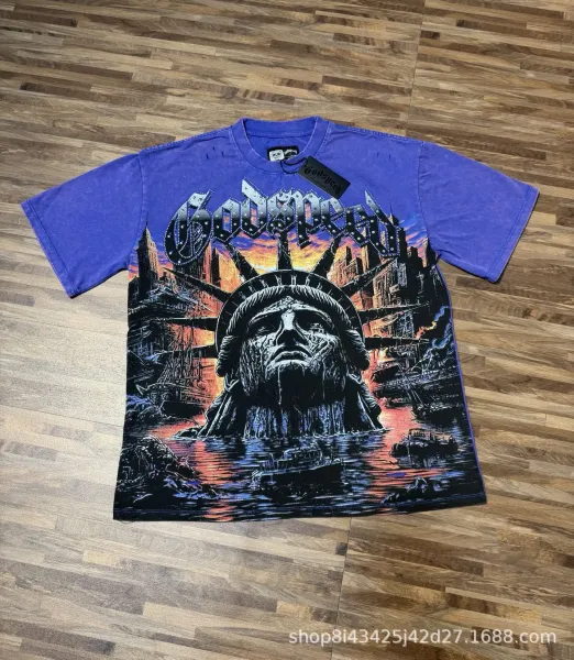 Godspeed 'Statue of Liberty' Graphic T-Shirt Purple - 1
