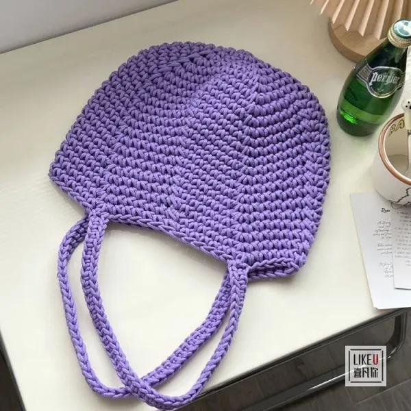 Design Handcrafted Crochet Tote Bag Green Tote Bag - 32
